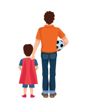 Sevgili baba ve balon ve oğlu.