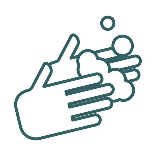 Mytí rukou styl čáry ikona — Stockový vektor