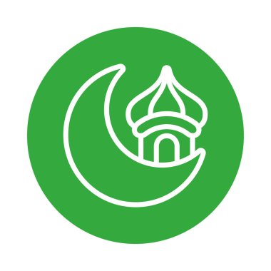 Ramazan tapınağıyla ay gecesi izole edilmiş stil simgesi