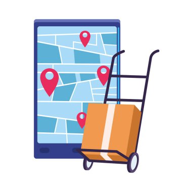 akıllı telefon teslimat başvurusu ve el arabası