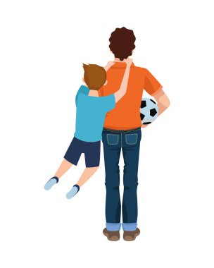 Sevgili baba ve balon ve oğlu.