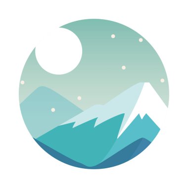 Kar ve dağlarla kaplı düz bir manzara