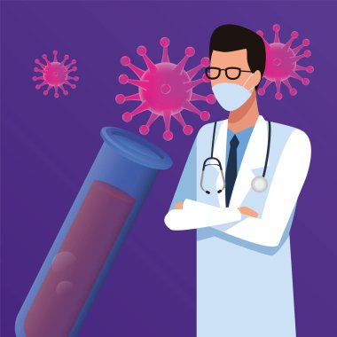 Laboratuvar ekipmanı karakterli doktor