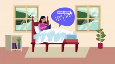 Yatakta kitap okuyan bir kadınla kampanyana devam et.