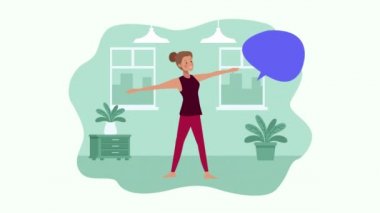 Evde egzersiz yapan bir kadınla kampanyana devam et.