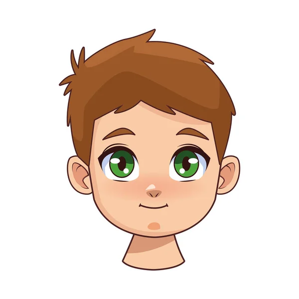 Happy young boy teenager head character — Stock Vector