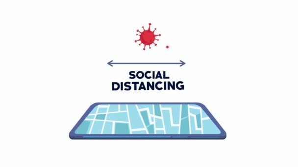 Social distancing campaign with smartphone — Stock Video