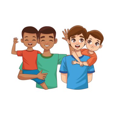 Irklar arası babalar oğullarını kaldırıyor.