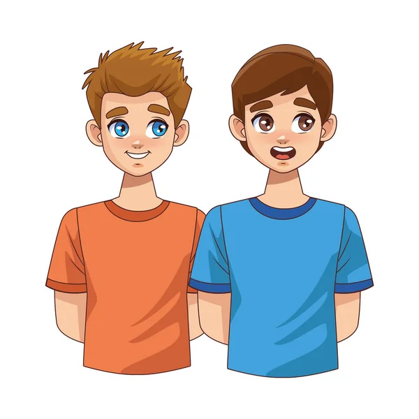 Glückliche junge Jungen Teenager-Charaktere — Stockvektor