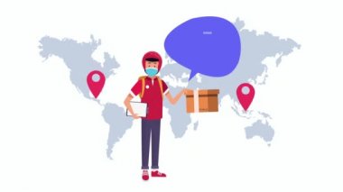 Teslimat işçisi ve Dünya Gezegeni ile evde kal.