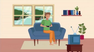 Video oyunu oynayan bir adamla kampanyada kalmak