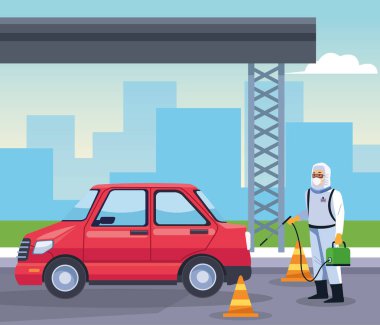 Kovid19 için biyogüvenlikli işçi dezenfekte aracı