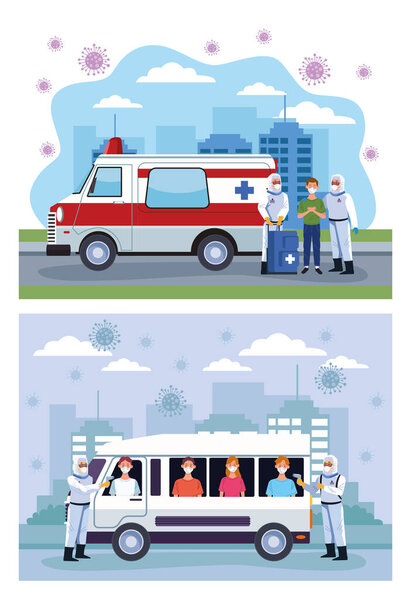 Врачи проверяют температуру для covid19 и скорой помощи
