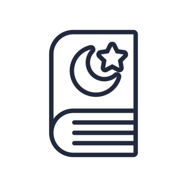 Kur 'an-ı İslam, yıldız ve ay çizgisi tarzında.