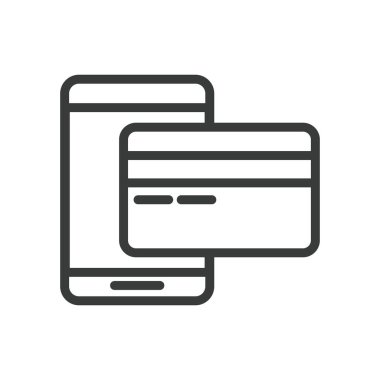 akıllı telefon ve kredi kartı tarzı simgesi