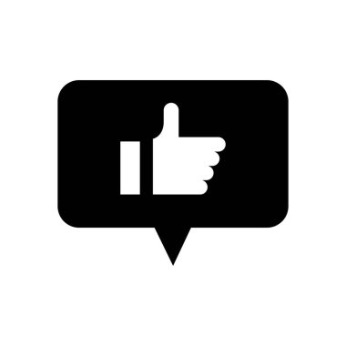 Sosyal medya silueti gibi elle konuşma balonu