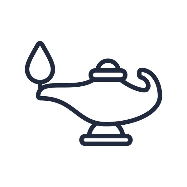 Magic lamp line style icon — Stock Vector