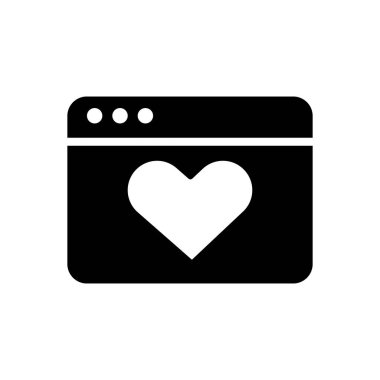 şablon web sayfası kalp siluet biçimi simgesi