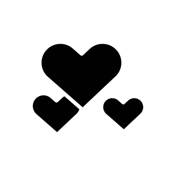 Szív szerelem sziluett stílusú ikon — Stock Vector