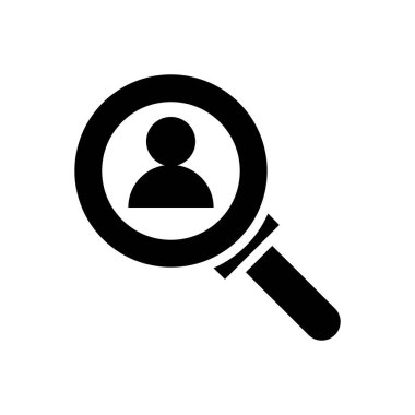 Büyüteç ve kişi siluet tarzı simge