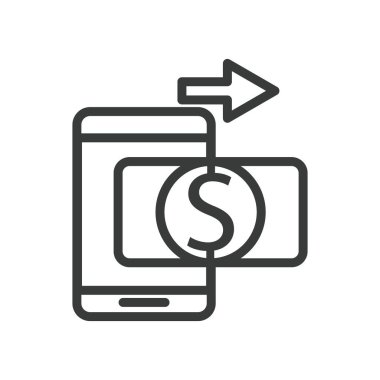 Fatura dolar ve ok hattı biçimli akıllı telefon