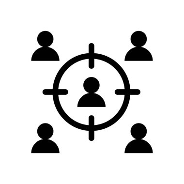 Hedef siluet biçimi simgesine sahip takım çalışması insanları