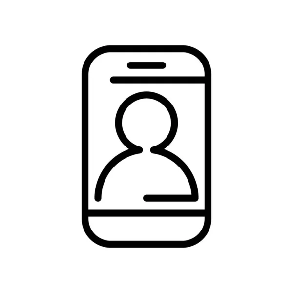 Смартфон з піктограмою стилю лінії профілю користувача — стоковий вектор