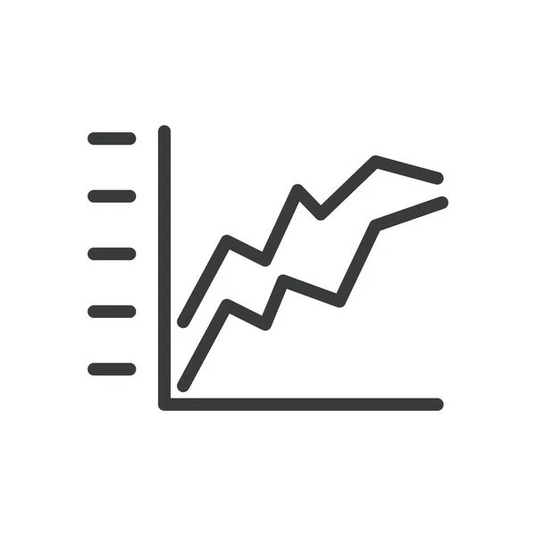 Statistik Grafik Linie Stil-Symbol — Stockvektor