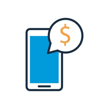 Konuşma balonu ve dolar sembollü akıllı telefon dolgu biçimi