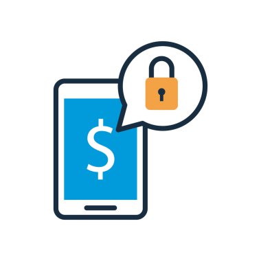 Dolar sembollü akıllı telefon ve asma kilit doldurma biçimi