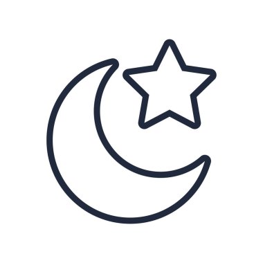 Yıldız çizgisi simgesiyle ay gecesi