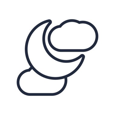 Bulut çizgisi biçimindeki simgeyle ay gecesi