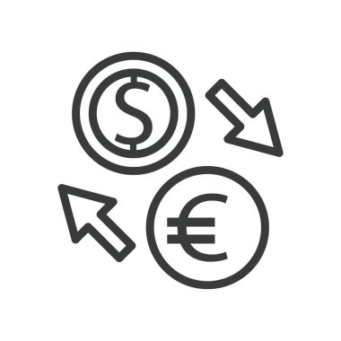 Dolar ve Avro, ok çizgisi biçiminde simge