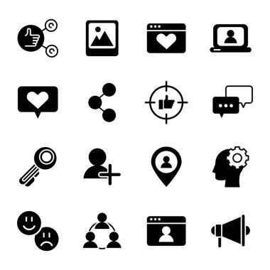 Sosyal medya pazarlama simgeleri