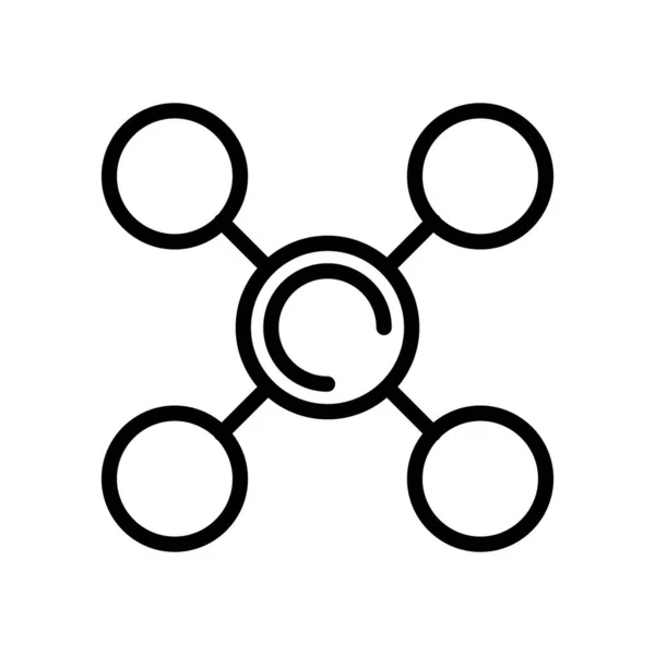 Atom molekula vonal stílus ikon — Stock Vector
