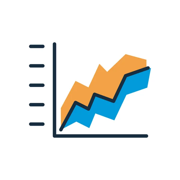 Estatística gráfico ícone de estilo de preenchimento —  Vetores de Stock