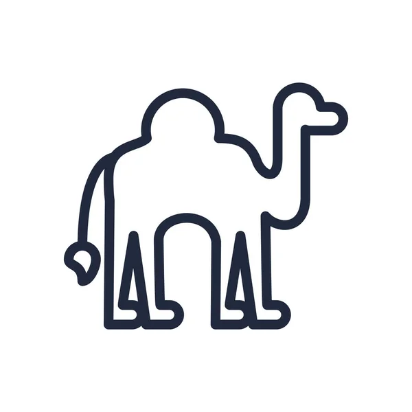 Línea animal camello icono de estilo — Vector de stock