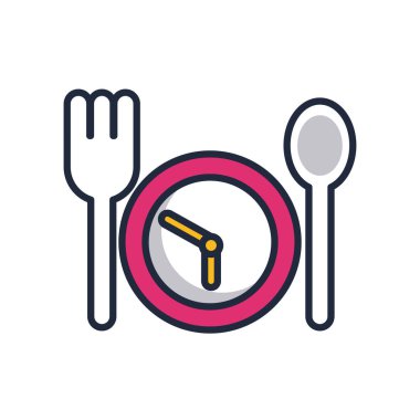 Cutleries çizgisi biçimli saat saati