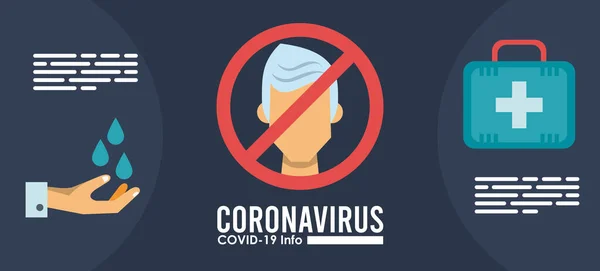 Corona virus infographic met gebruik gezichtsmasker campagne — Stockvector