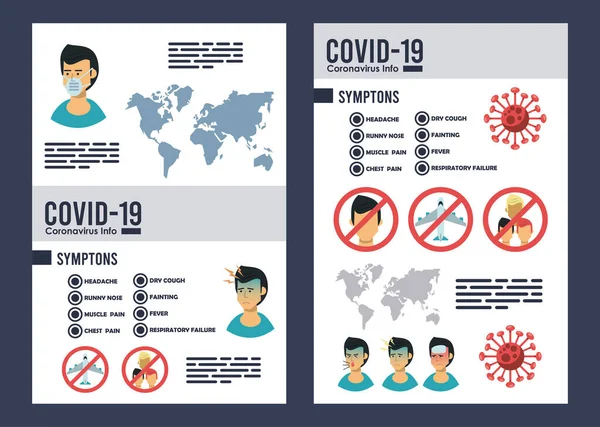 Corona virus infographic with symptoms and prevention methods — 图库矢量图片