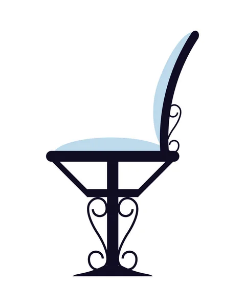 Élégante chaise en fer forgé icône — Image vectorielle