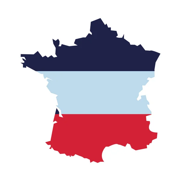 Bandera de Francia e icono de mapa — Vector de stock