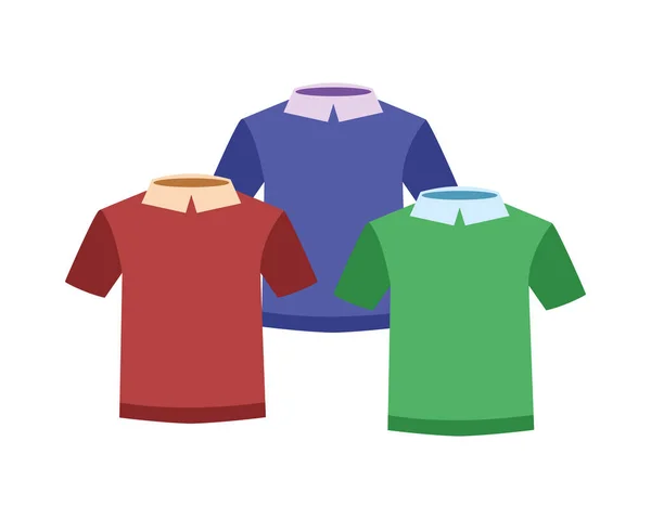 Shirts kleding dragen set kleuren — Stockvector