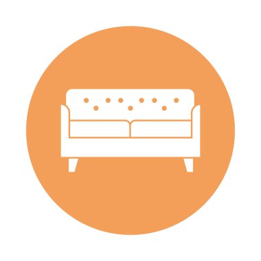 kanepe silueti blok stili simge