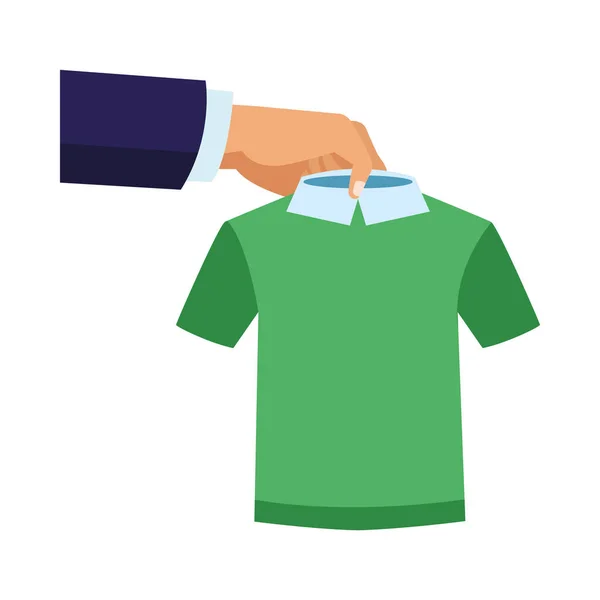 Hand with shirt clothes wear — Stock Vector