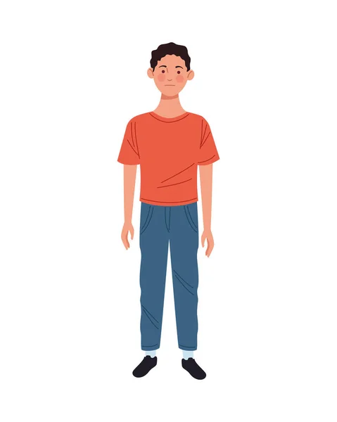 Joven hombre avatar carácter icono — Vector de stock