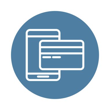 akıllı telefon ve kredi kartı tarzı simgesi