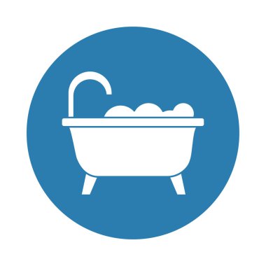 Küvet silueti blok biçim simgesi