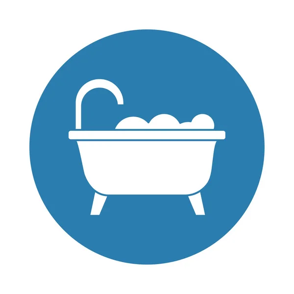 Bath tub silhouette block style icon — Stock Vector