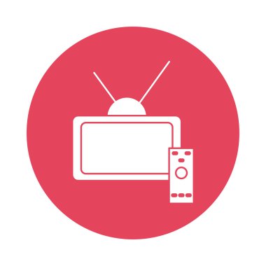 TV ve denetim siluet blok biçim simgesi